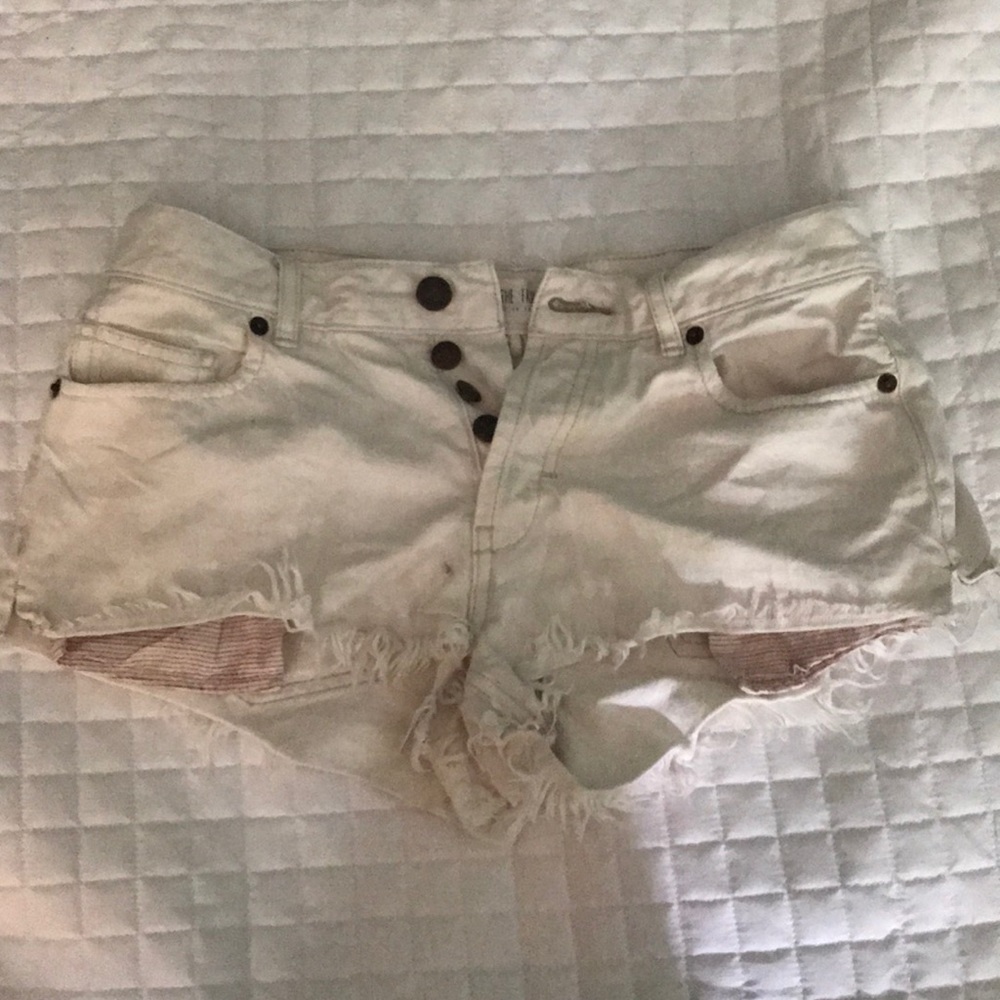 Free people off white cheeky short shorts